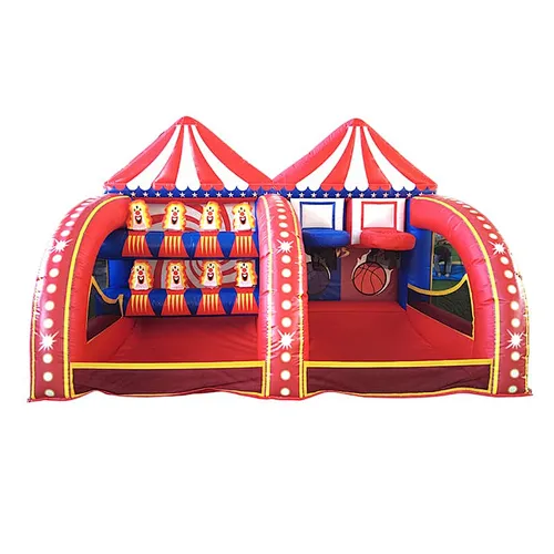 Commercial Inflatable 2-in-1 Carnival Games – Clown Knockout & Hoop Shot